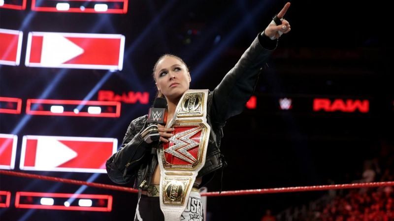 &Atilde;&cent;&Acirc;&Acirc;You wanna talk about what&Atilde;&cent;&Acirc;&Acirc;s next?&Atilde;&cent;&Acirc;&Acirc; Ronda asks before pointing at the WrestleMania sign.