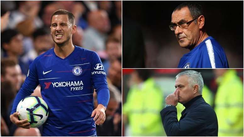 Eden Hazard has played under both Sarri and Mourinho