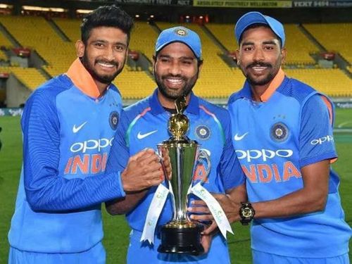 Rohit Sharma with the trophy