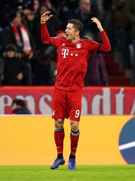 Robert Lewandowski during the SL Benfica game.