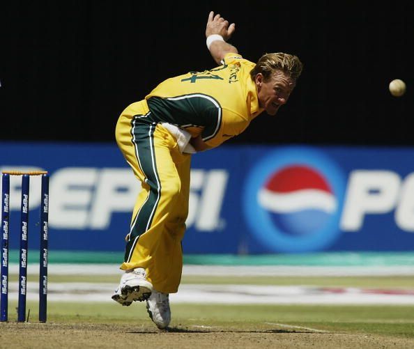 Andy Bichel of Australia in action