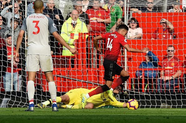 Alisson Becker made a big save to deny Jesse Lingard in the first half