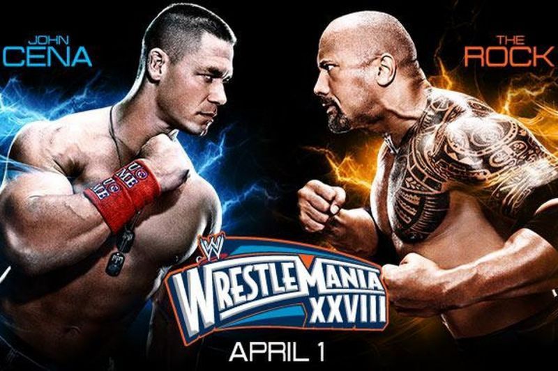 Image result for wrestlemania 28 rock vs john cena