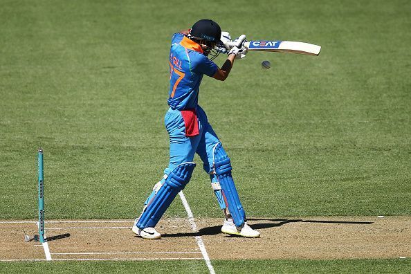 Shubman Gill taking on New Zealand's pace attack