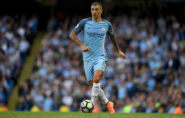 Kolarov playing for Manchester City.