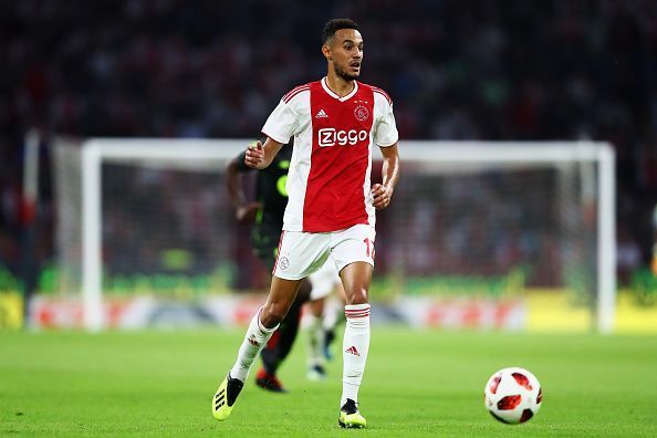 Mazraoui in action for Ajax