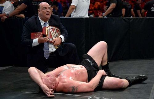 Image result for brock lesnar on the floor