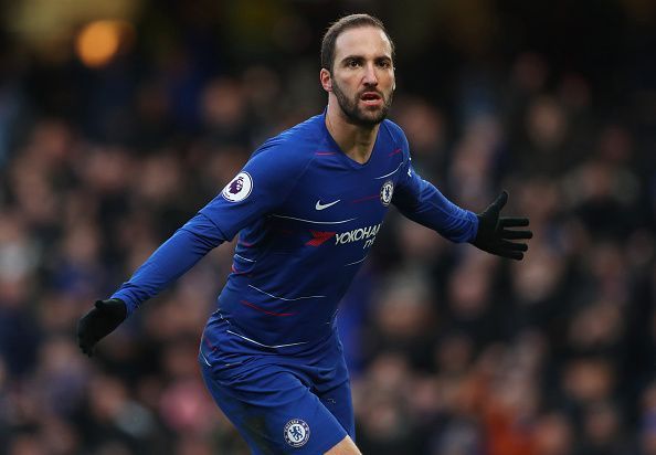 Gonzalo Higuain fired in two goals for Chelsea