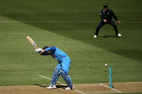 Dhoni was bowled by Boult, leaving India at 18 for 4