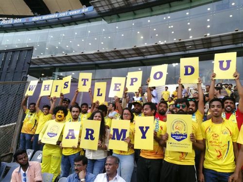 The CSK fan club whistle podu army