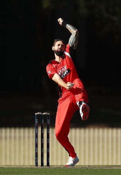 Australia&#039;sKane Richardson in action; SA v TAS - JLT One Day Cup