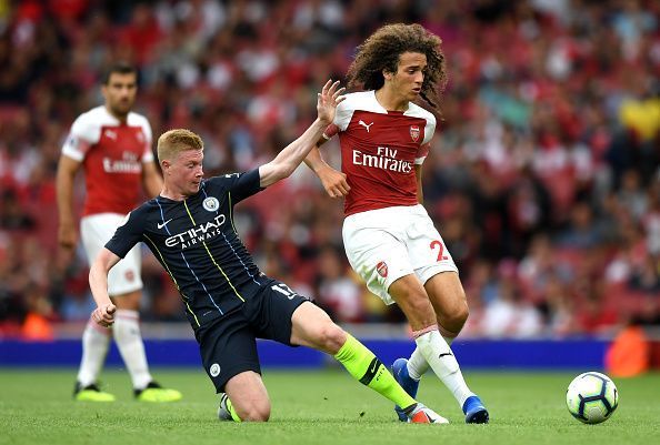 Guendouzi in action against Manchester City in the Premier League