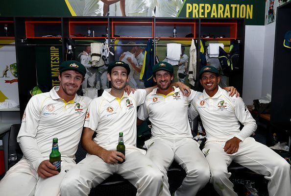 Australian players after the match