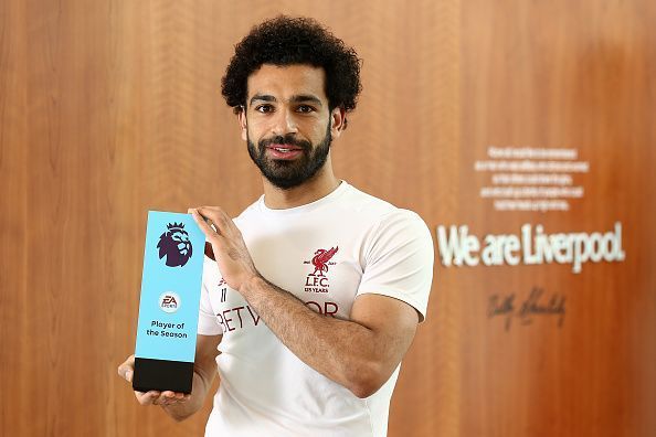 Mohamed Salah was presented with the Premier League Player of the Season Award last year.