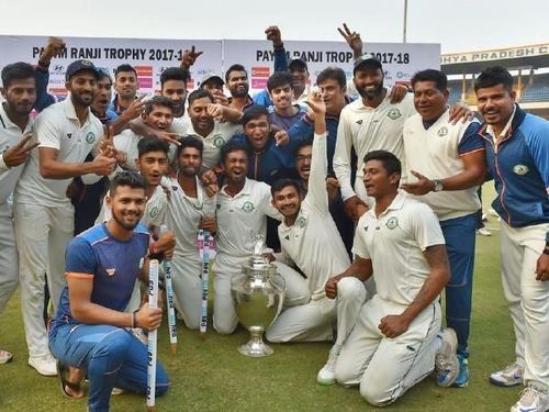 Vidarbha's team which won the 2017-18 Ranji trophy title