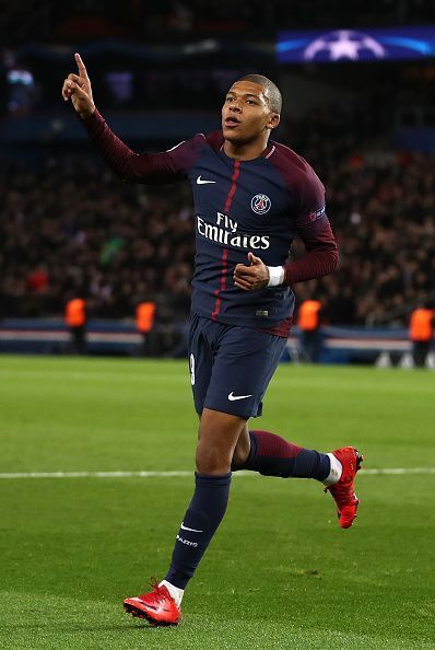 Mbappe celebrating a goal