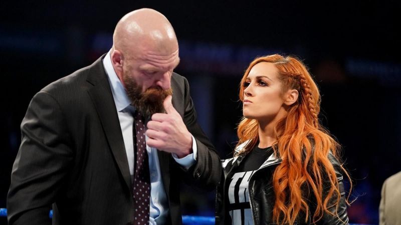 Becky Lynch slapped Triple H on SmackDown Live.