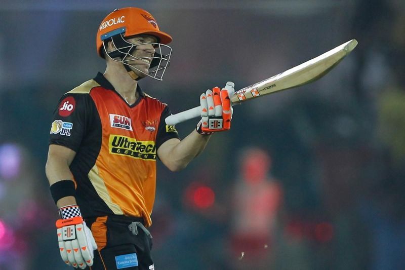 Warner acknowledges the crowd after scoring a half century, one out of the 9 he scored in the 2016 edition