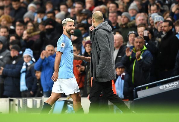 Sergio Aguero is the happiest man in the Manchester City squad following his records