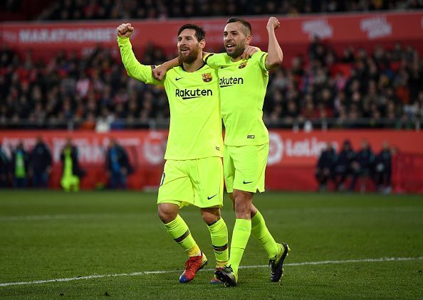 Lionel Messi and Jordi Alba