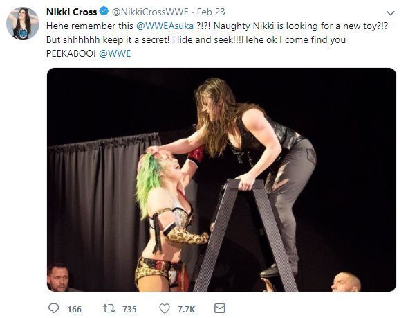 Nikki's tweet to Asuka