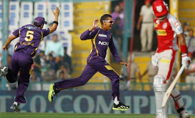 In an innings where 183 runs were scored at the loss of 5 wickets, Sunil Narine emerged with figures of 4/19 in 4 overs