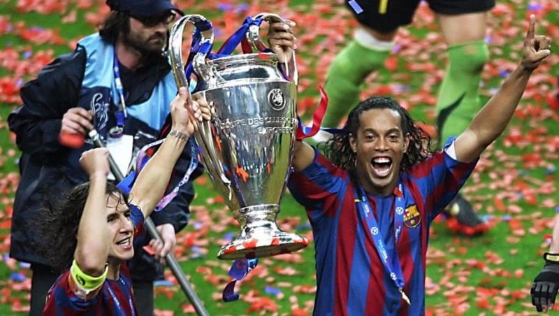 Ronaldinho helped Barcelona to victory in 2005/06