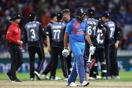 Rohit Sharma's dismissal tilteed the match in New Zealand's favour