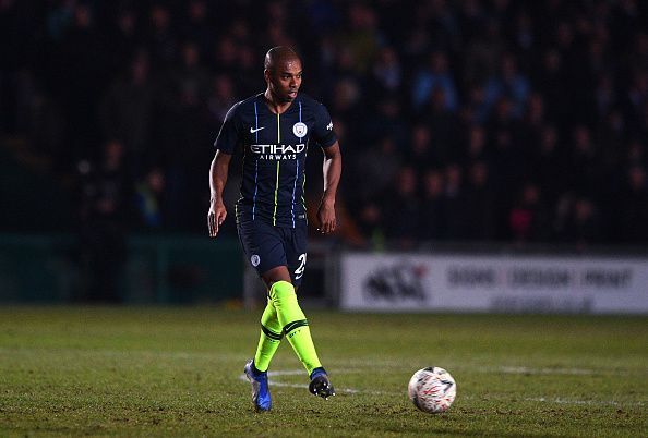 Fernandinho is the first name on City&#039;s team sheet