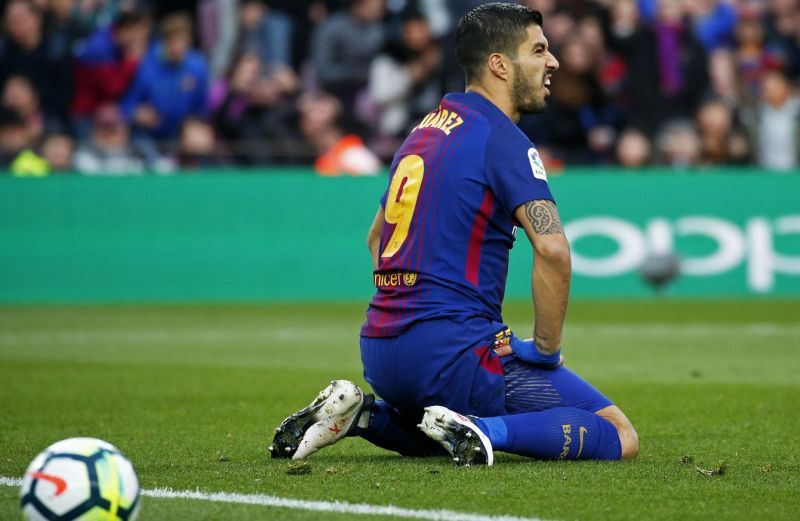 Luis Suarez - frustrated after a disallowed goal