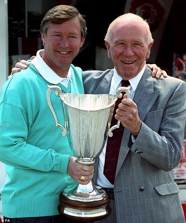 Sir Alex with Sir Matt after with Premier League Trophy in 1993!