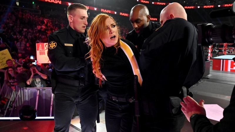 Becky Lynch had to be arrested after yet another interference