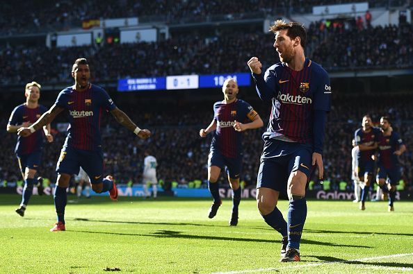 The last time Lionel Messi played at the Estadio Santiago Bernabeu.