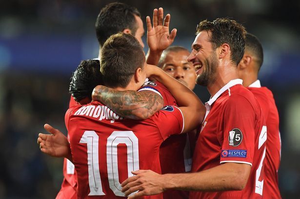 Sevilla FC players in action at the 2016 UEFA Super Cup