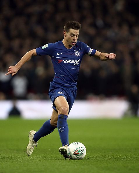 Cesar Azpilicueta playing for the Blues.