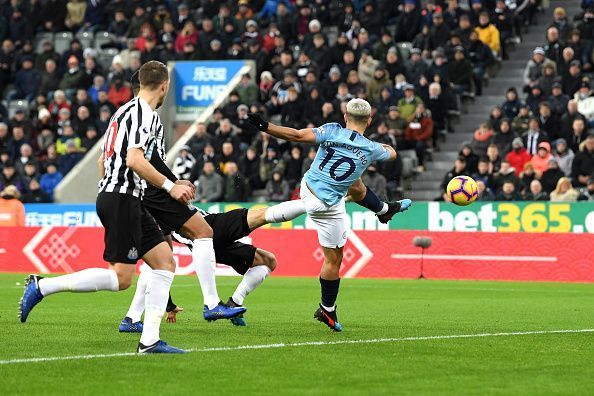 Aguero opened the scoring in the first minute against Newcastle in midweek