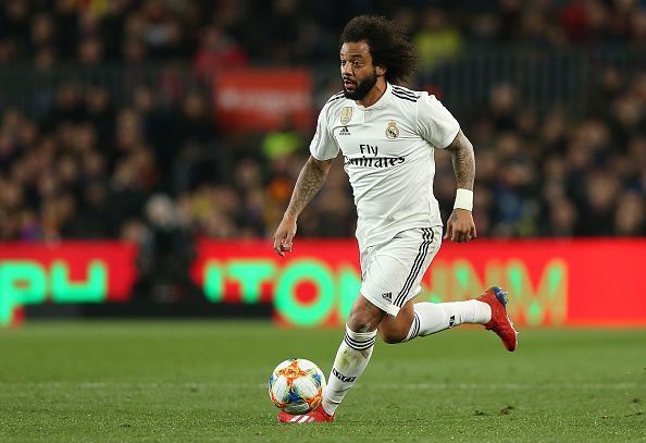 Marcelo in action for Real Madrid in the Copa del Rey