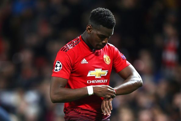 Paul Pogba was sent off after seeing two yellow cards in the first leg