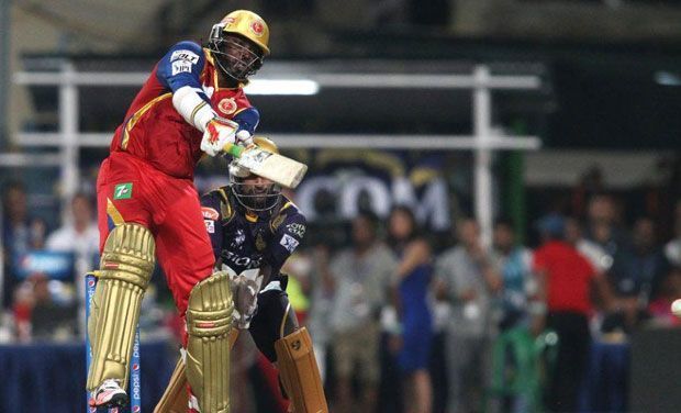 Chris Gayle playing against his former team KKR