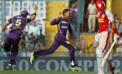 Sunil Narine is the only player to take a five-wicket haul in matches between KKR & KXIP.