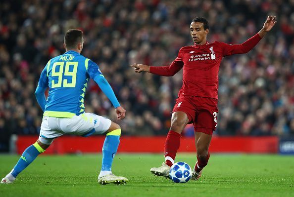 Liverpool playing against SSC Napoli during the UEFA Champions League Group stages.