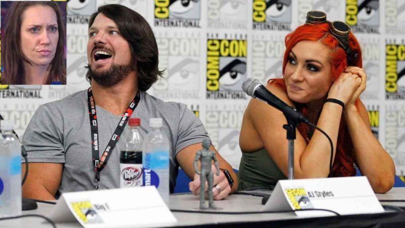 AJ Styles (left) with Becky Lynch (right)