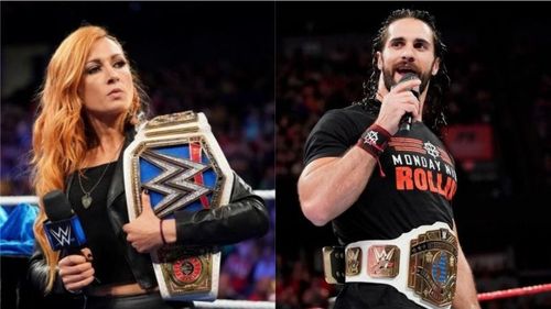 Seth Rollins (right) has taken a shot at Becky Lynch