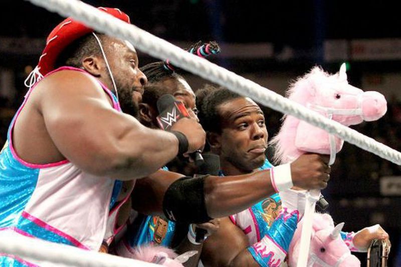 The New Day--Xavier Woods, Big E Langston, and Kofi Kingston