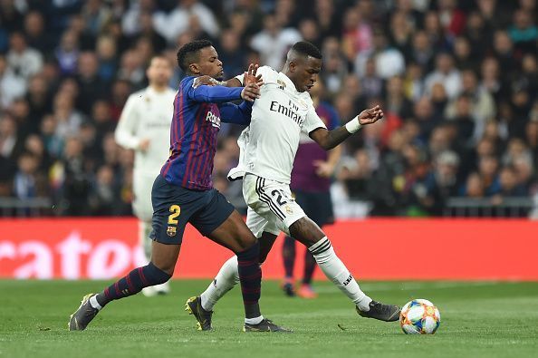 Vincius was on the receiving end of several challenges from Barca defenders