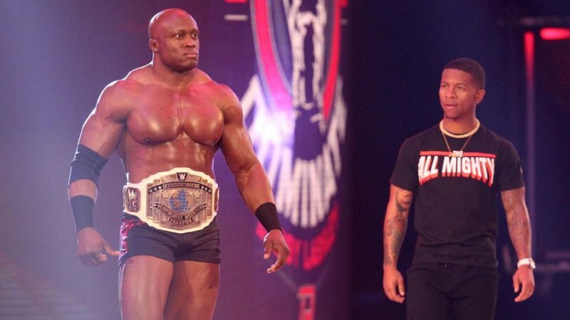 Suddenly, Intercontinental Champion Bobby Lashley and Lio Rush interrupt Finn.