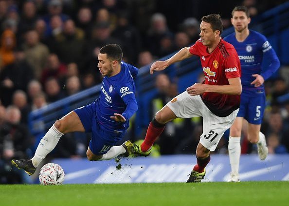 Hazard endured a tough time as United made sure to double on him in the final third, leaving him frustrated
