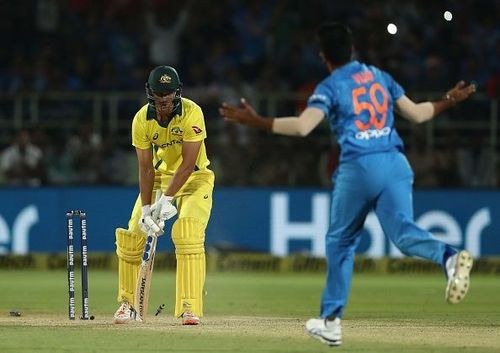 In Vijay Shankar's jersey, but the yorkers are Bumrah-like, an