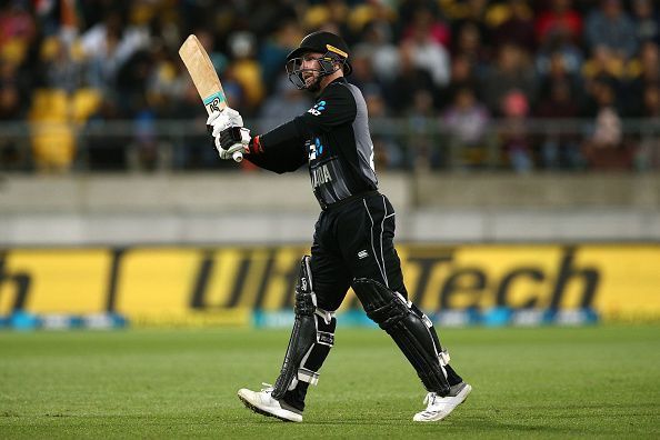 Tim Seifert during the first T20I match against India