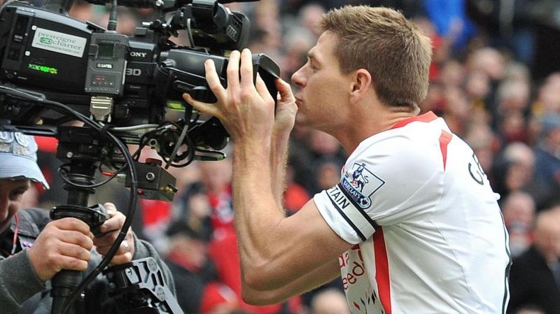 Gerrard kissing cameras